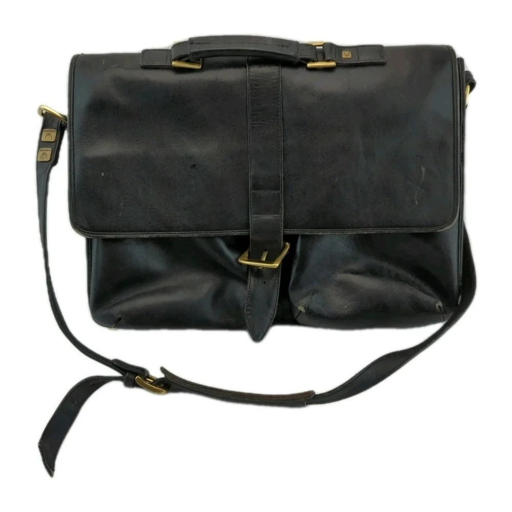 Hidesign Leather Briefcase Black 15x12 5